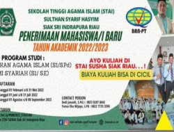 Penerimaan Mahasiswa Baru STAI Sulthan Syarif Hasyim Siak Sri Indrapura Riau Tahun Akademik 2022/2023