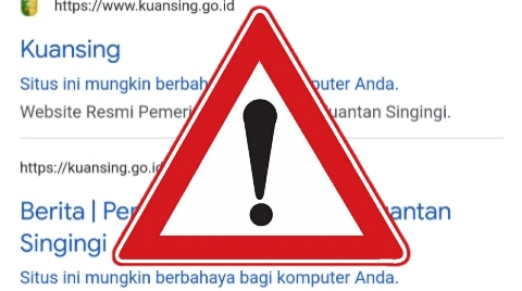 Website Resmi Kuansing Gagal Akses “situs berbahaya bagi komputer anda”