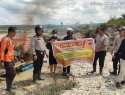 Penertiban PETI di Sungai Kukok Kuantan Hilir Seberang, Pekerja Kabur Saat Aparat Polsek Kuantan Hilir Datang