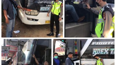 Sat Lantas Polres Kuansing Gelar Kampanyekan Keselamatan Berlalu Lintas pada Kendaraan Bus