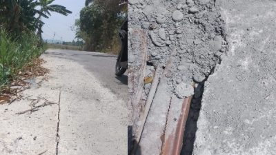 Proyek Jalan Desa di Lahat Belum Selesai Sudah Hancur, Kontraktornya Abal-Abal?