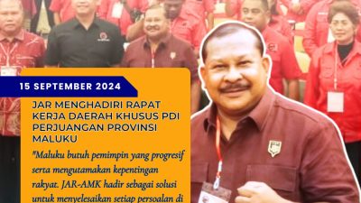 Jeffry Apoly Rahawarin Menghadiri Rapat Kerja Daerah Khusus PDI Perjuangan Provinsi Maluku