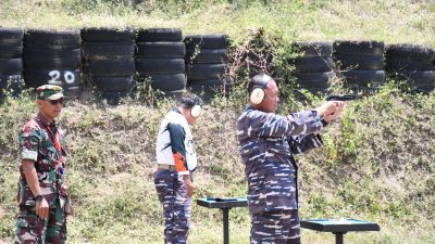 Perkuat Sinergitas, LANAL Gelar Latihan Menembak Bersama Rekan Media Yogyakarta