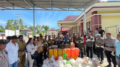 Polsek Oba Utara Polresta Tidore Gelar Pemusnahan Barang Bukti Ribuan Minuman Beralkohol