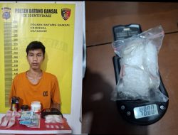 Satreskrim Polsek Batang Gansal Gerebek Satu Pelaku Pengedar Narkoba, Puluhan Gram Sabu Diamankan