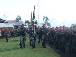 Pengamanan Perbatasan Wilayah Papua Pelepasan RI-PNG Yonif 732/Banau Dengan Prosesi Adat Dan Upacara Militer