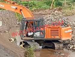 Diduga Proyek Siluman Pembangunan Tembok Penahan Tanah Normalisasi Sungai Cimanuk Kecamatan Bayongbong