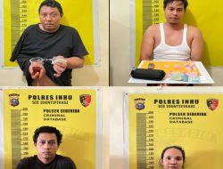 Empat Tersangka Dan Pasutri Asal Sumut Tersandung Kasus Narkoba, Polsek Seberida Turut Amankan Pemasok