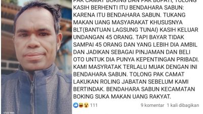 Viral di facebook,Bendahara Desa sabun Bantah Isu’Makan’Dana BLT