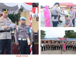 Kapolres Biak  Numfor Pimpin Upacara Kenaikan Pangkat 32 Personel Polres Dan Brimob Biak Periode 1 Juli 2025 Sukses Terlaksana