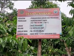 Melalui DD, Pengadaan Lampu Tenaga Surya Desa Sukarami Diduga Tidak Sesuai SPEK