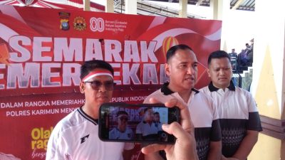 Semarak HUT RI, Polres Karimun Hibur Warga Dengan Olahraga, Pasar Murah Dan Lomba Rakyat