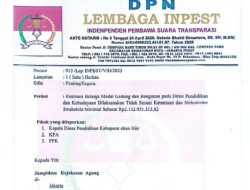 Ganda Mora Ketum: INPEST LAPORKAN SWAKELOLA DAK  Dinas Pendidikan T.A 2024