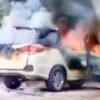 1 Unit Mobil Honda Mobilio Terbakar Di Parit 23, Yang Mengakibatkan Pengendara Dan Penumpang Alami Luka Bakar