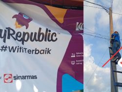 Diduga Parasit Juga Benalu Perusahaan Wifi My Republic Nyantol Jalur Kabel Pada Tiang Listrik PLN
