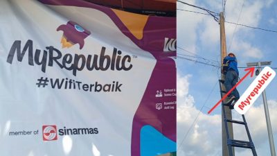 Diduga Parasit Juga Benalu Perusahaan Wifi My Republic Nyantol Jalur Kabel Pada Tiang Listrik PLN